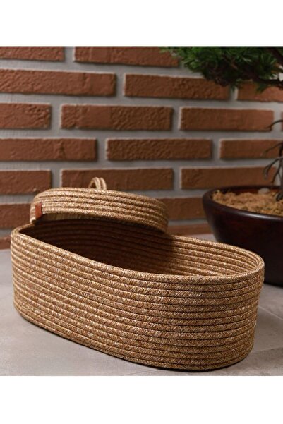 ModaCardin سلة ومنظم بيضاوي من قش الجوت مقاس 30x20