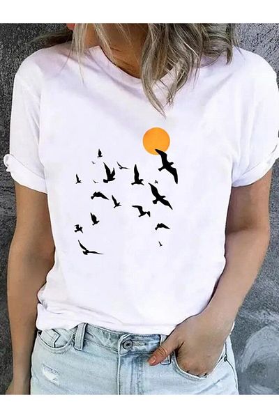 Pink Sky Graphic Printed Unisex Women's T-shirt