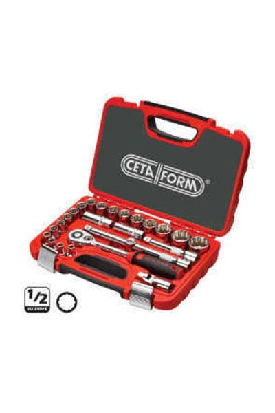 CETA FORM C20-25Pb2 12 Corner 1/2'' Star Socket Set 25 Pieces
