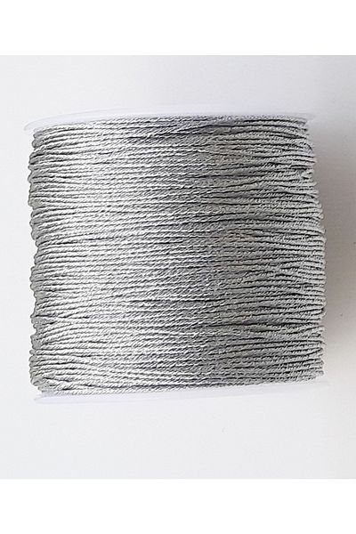 Kezban Tekstil Ασημί Glitter Χρώμα Αλεξίπτωτο Σχοινί Βραχιόλι Στολίδι Χόμπι Σχοινί 100 Mt 0,8mm