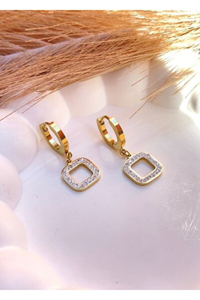 JustGAF الذهب / الذهب اللون الزركون حجر استرخى 316L الأقراط الصلب