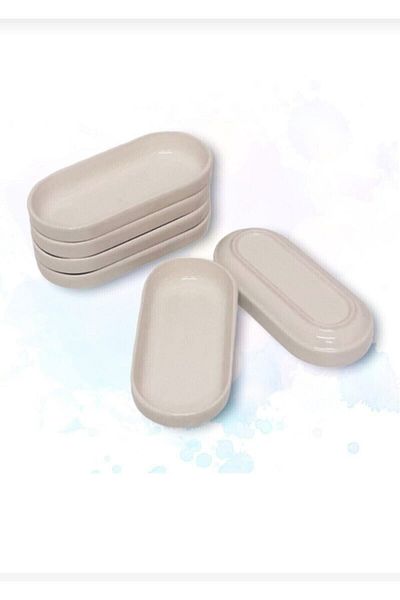 Meg 6-Piece Ceramic Boat Plate for Breakfast, Presentation, Sauce and Snack Bowl