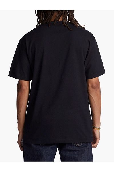 OPPOCEİTE Tricou negru oversize cu gât crew unisex pentru bărbați/femei