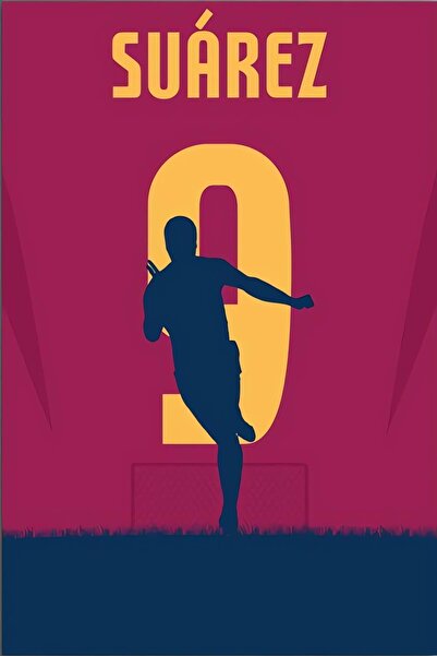 Teona Ahşap Ahşap Luis Suarez Futbol Duvar Dekorasyon Poster