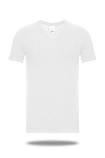 FSM1453 Men's Bamboo Cotton V-neck Short Sleeve Undershirt -441