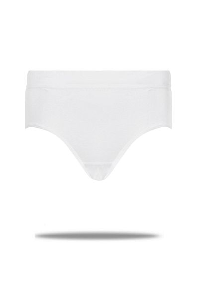 FSM1453 Girl's Cotton Ribbed Classic White Panties 6 Pcs -312