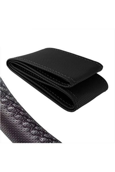 Universal Direksiyon Kılıfı Deri Sarmal Dikmeli Direksiyon A Kalite Noktalı Siyah
