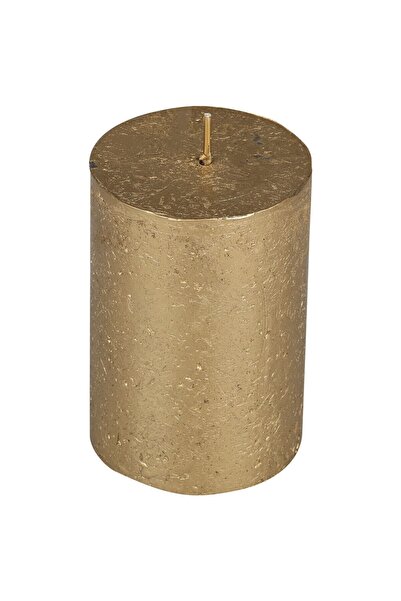 Rubinlicht Altın 100 X 68 Mm 1 Adet Rustik Metalik Silindir Mum