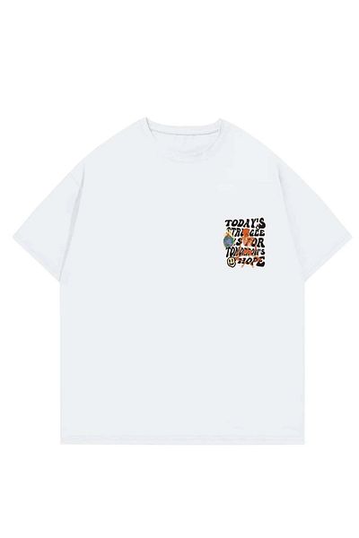 Mad&Calf Μπλουζάκι Unisex Today's Struggle με στάμπα Oversize