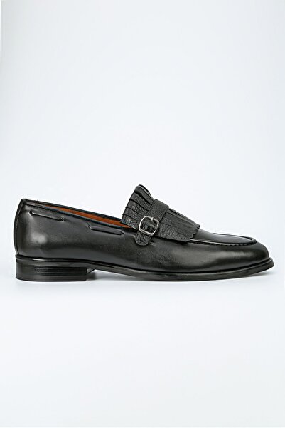 Byterre Belmonte Genuine Leather Handmade Black Men's Loafer Shoes