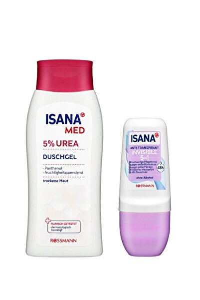 ISANA Med Duş Jeli %5 Üre Nemlendirici 250 ml + Roll On 50 ml