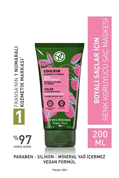 Yves Rocher Boyalı Saçlar İçin Renk Koruyucu Saç Maskesi - Vegan-200 ml / Şam...