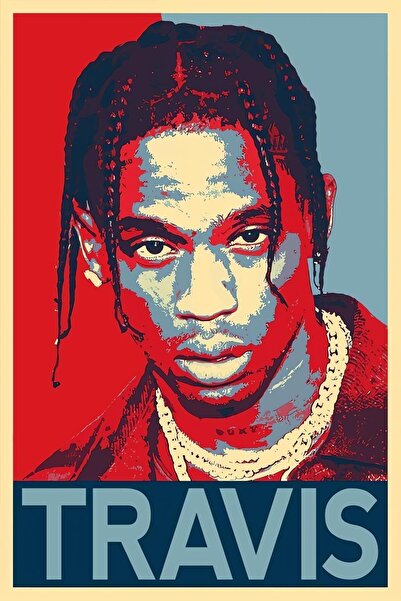 Teona Ahşap Ahşap Travis Scott Retro Duvar Poster
