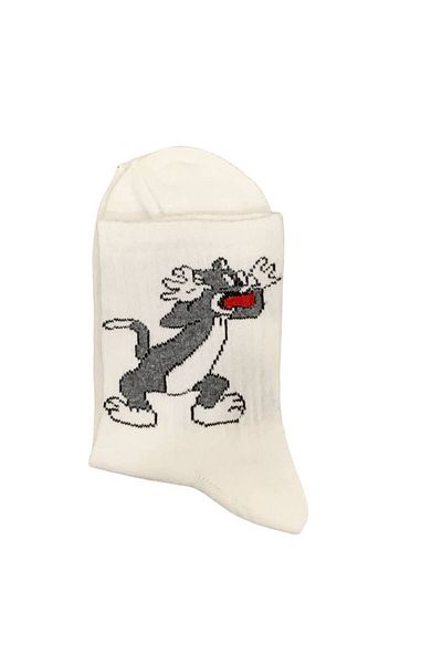 AL Bİ 90LIK TOM JERRY COMIC FILM TOM CHARACTER PATTERNED COLLEGE SOCKS