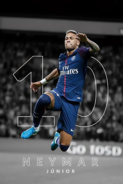 Teona Ahşap Ahşap Neymar Junior PSG Formalı Duvar Poster