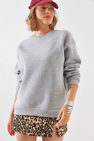 Bianco Lucci Crew Neck Women's Sweatshirt - Hooded Basic Model 60251640
