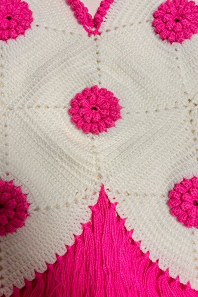 Uretti Yıldız 7202 Рожево-білий бюстгальтер з квітковим візерунком, ручної роботи