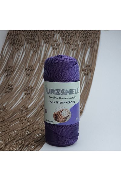 urzsmell Navy Blue Polyester Macrame - 100Gr, 140Mt, No. 3 Supla, Bag and Accessory Yarn 250