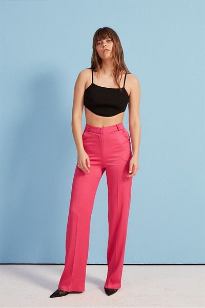 VATKALI Gerade geschnittene Satinhose Fuchsia