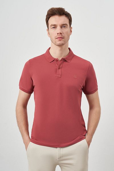 Morven Rose Basic Straight 100% Cotton Slim Fit Slim Fit Short Sleeve Polo Collar Men's T-shirt