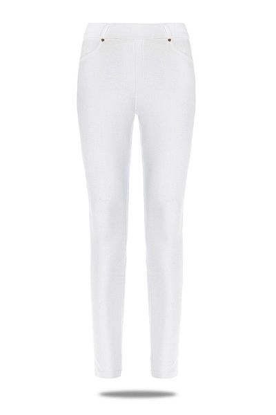 FSM1453 Women's Cotton Ecru Jean Pants Lycra Leggings -4607
