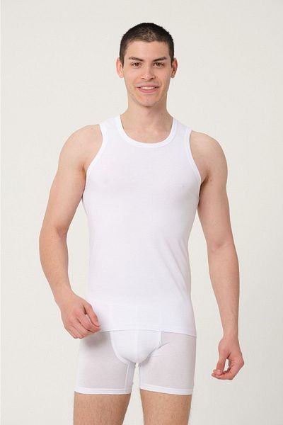 FSM1453 Ανδρικό βαμβακερό λαιμόκοψη Lycra Singlet -1019