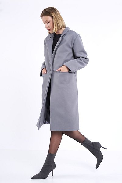 SevdeUgur Gray Stamp Coat - Women's, Pockets and Buttons / Collection