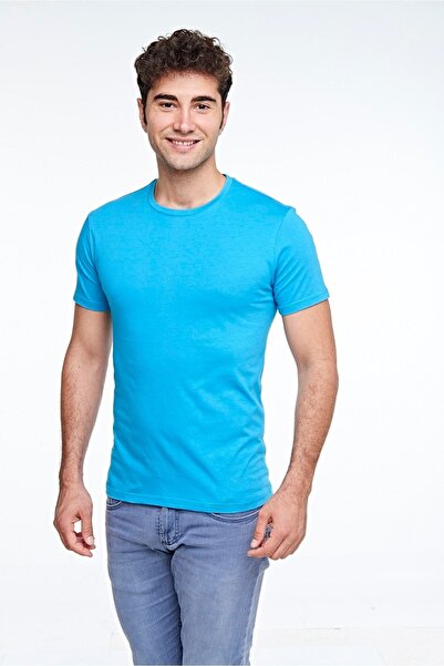 FSM1453 Чоловіча бавовняна короткорукавна кольорова футболка - 421