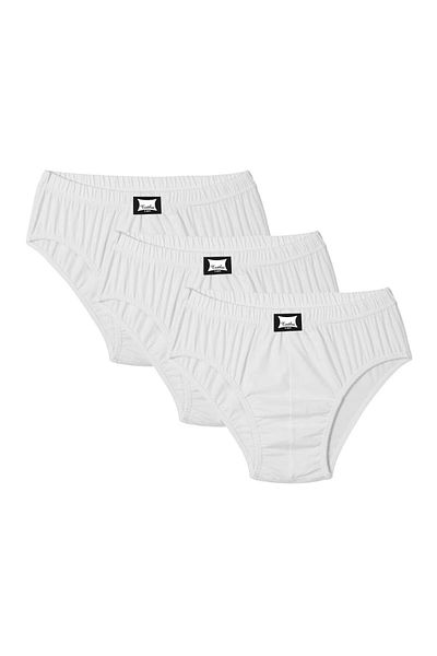 Tutku Men's White Combed Cotton 12-Piece Kom Slip Panties 0109