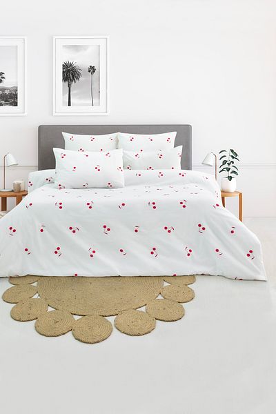 Mercury Double Cherry Pattern Cotton Duvet Cover Set (Without Sheets)