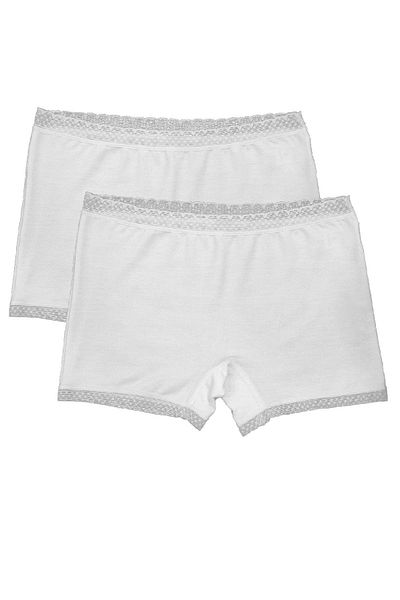 FSM1453 Γυναικεία Modal Normal Waist Lace Κοντό μήκος Boxer Lycra εσώρουχα 3 τεμαχίων -3050