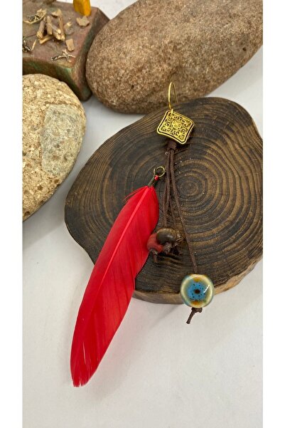 Porsuk Alternatif Handmade Ethnic Authentic Hippie Bohemian Single Feather Ea...