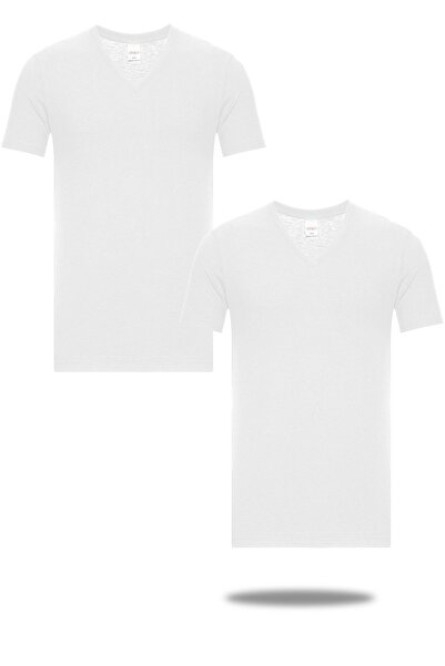 FSM1453 Men's Cotton V-neck Short Sleeve Undershirt 6-pack -412-(440)