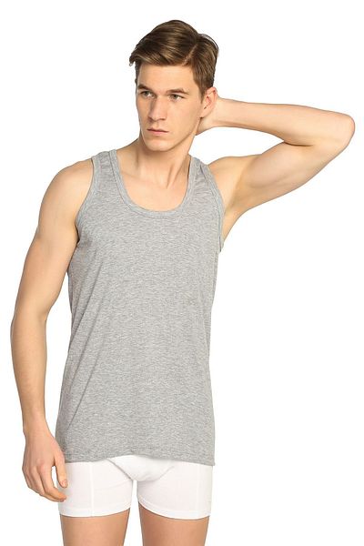 Tutku Men's Gray 4 Pack Ribbed Classic Undershirt ELF568T0102CCM4
