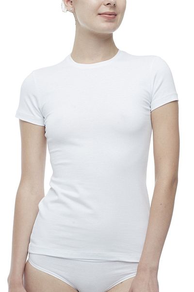 FSM1453 Tricou din bumbac cu mânecă scurtă, cu decolteu în formă de O, din lycra -2103