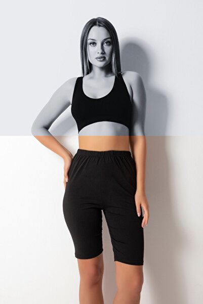 Özlem & Donex بنطال نسائي قصير من القطن الليكرا - 0122