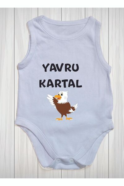 SPACE DRESS Baby Eagle Printed Cotton Baby Bodysuit