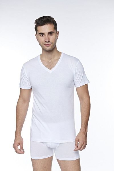 FSM1453 Men's Cotton Modal V-neck Short Sleeve Undershirt 2-pack -470-(429)