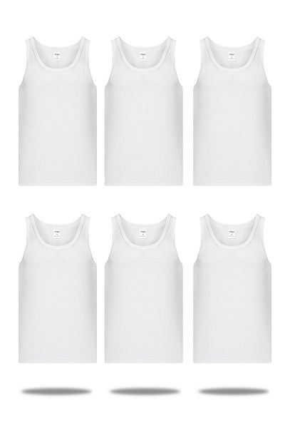 FSM1453 Men's Bamboo Cotton Classic White Undershirt 6 Pack -430