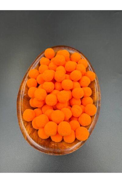 KARAASLAN Turuncu Yumuşak Ponpon Silikon 200 Adet 2 Cm-20 Mm