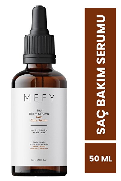 Mefy Saç Bakım Serumu Keratin Biotin E Vitamini A Vitamini Cam Şişe 50 ml