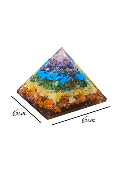OSMANLI DOĞAL TAŞ Çakra Doğal Taş Organit Piramit - 6cm