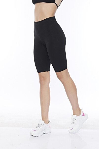 FSM1453 Жіночі чорні бавовняні модальні шорти-леггінси
