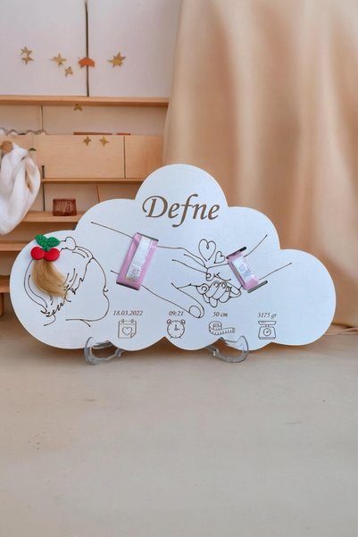 kalıcı anlar Cloud Patterned Baby Birth Board