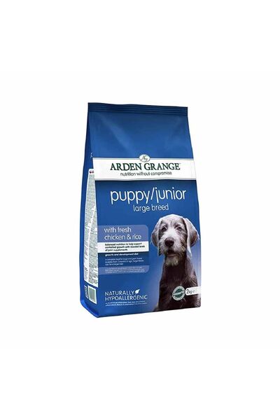 Arden Grange طعام كلاب جاف بالدجاج الطازج والأرز للجراء من السلالات الكبيرة، ...