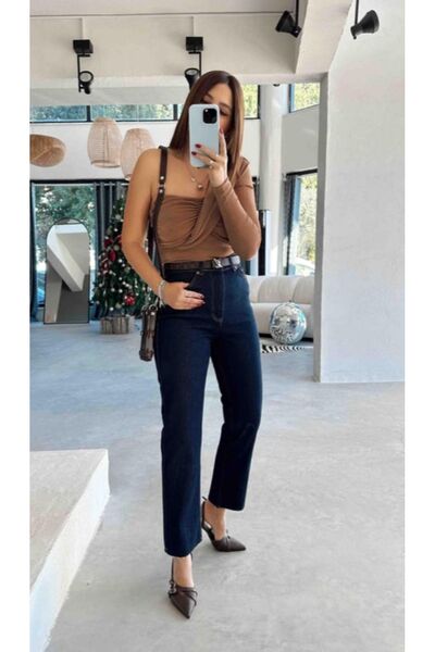viyan butik High Waist Cut-cut Jeans