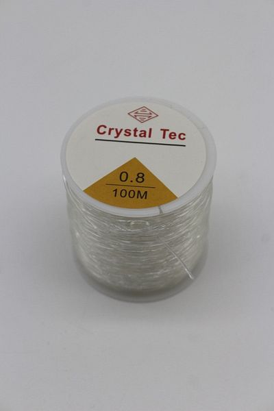 Hobimos Transparent Elastic 0.8 Mm Silicone Fishing Line - Handcrafted Jewelry Accessory Flexible Rubber Line Rosary Thread 100 Mt
