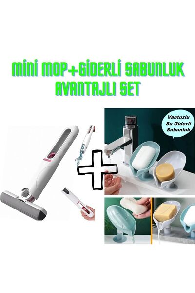 Ardinyo Pratik Ev Temizlik Seti: Vantuzlu Su Giderli Sabunluk & Kendinden Sık...