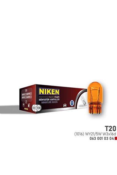 Genel Markalar Nıken T20 Dipsız Ampul 1016 Wy21/5w Amb W3x16d 10lu