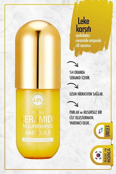 DR. CELLIO Gıınsu Intensive Hydrated Anti-Blemish Brightening Ceramide Ampoule Skin Serum Giant Size